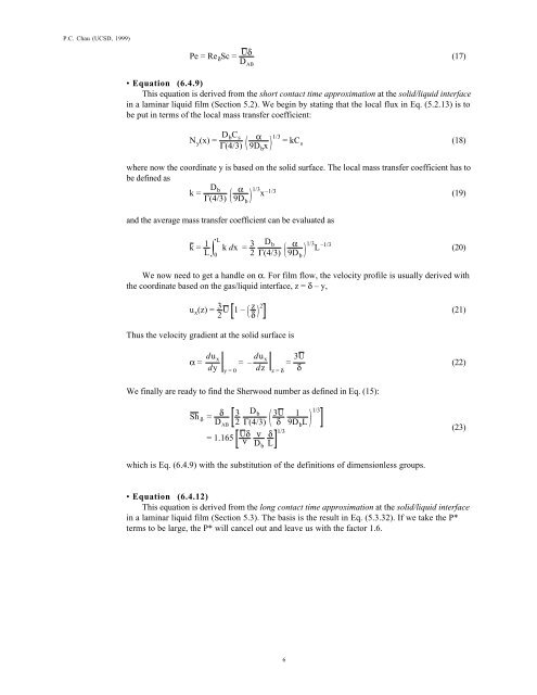 Miscellaneous notes on mass transfer coefficient models