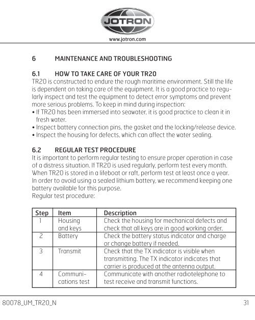 Users manual Tron TR20 GMDSS.pdf - Jotron