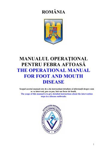 manualul operaÅ£ional pentru febra aftoasÄ the operational ... - ansvsa