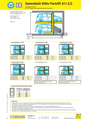 Datenblatt Wöhr Parklift 411-2,0 - Compark