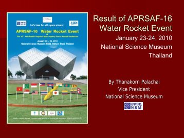 Result of APRSAF-16 Water Rocket Event