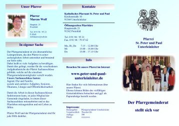 Der Pfarrgemeinderat stellt sich vor - St. Peter und Paul Unterleinleiter