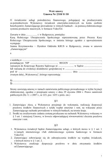 wzÃ³r umowy - KRUS