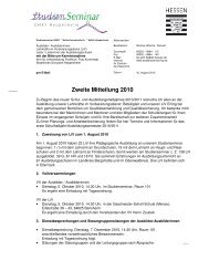Zweite Mitteilung 2010 - Studienseminar Heppenheim