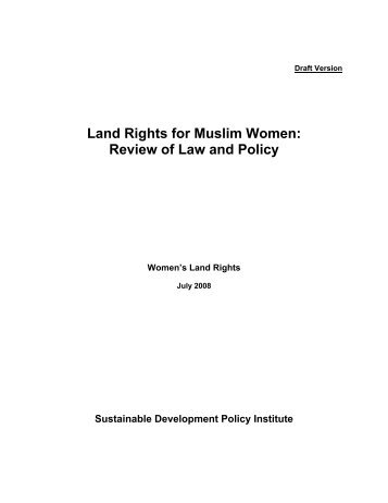 Land Rights for Muslim Women: Review of Law and Policy