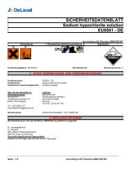 SICHERHEITSDATENBLATT Sodium hypochlorite ... - DeLaval