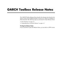 GARCH Toolbox Release Notes - MathWorks