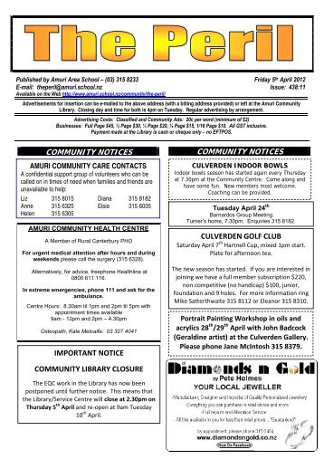 community notices - Amuri Area School