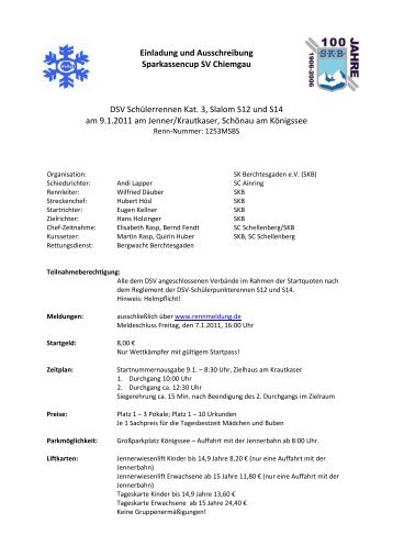 Einladung und Ausschreibung Sparkassencup SV Chiemgau DSV ...