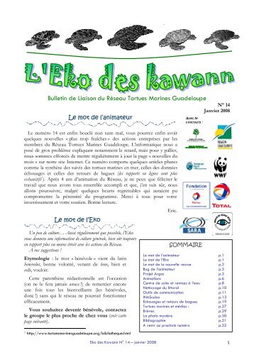 Bulletin de Liaison du Réseau Tortues Marines Guadeloupe