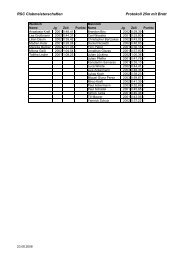 RSC Clubmeisterschaften Protokoll 25m mit Brett