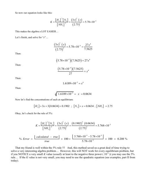 Example Problems: (part III) - Avon Chemistry