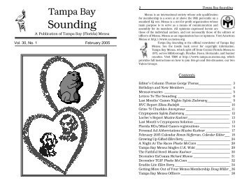 Sounding - Tampa Bay Mensa