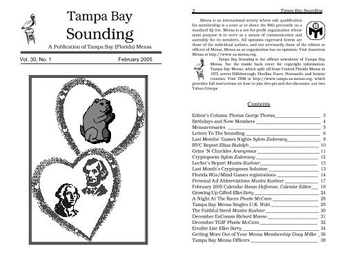 Sounding - Tampa Bay Mensa