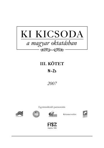 Ki kicsoda a magyar oktatÃ¡sban - Kepzeslista.hu