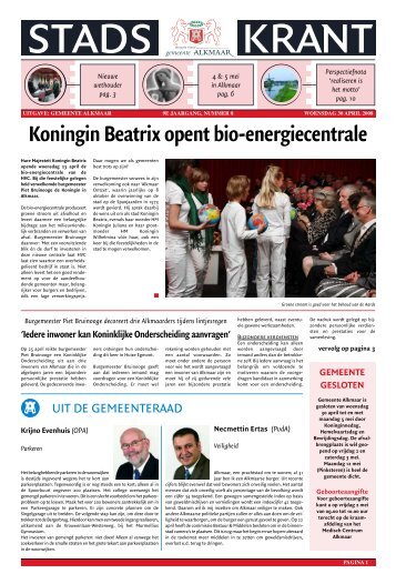 Koningin Beatrix opent bio-energiecentrale - Gemeente Alkmaar