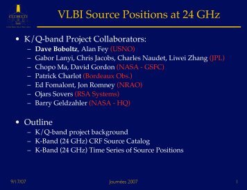 Time Series Analysis of VLBI Astrometric Source Positions ... - SYRTE