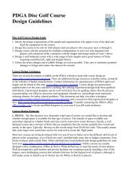 PDGA Disc Golf Course Design Guidelines
