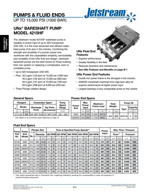 UNxÂ® FLUID ENDS - Jetstream