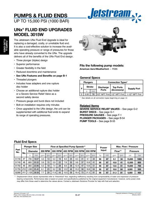 UNxÂ® FLUID ENDS - Jetstream