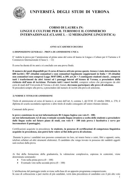 pdf (it, 186 KB, 7/12/13) - UniversitÃ degli Studi di Verona