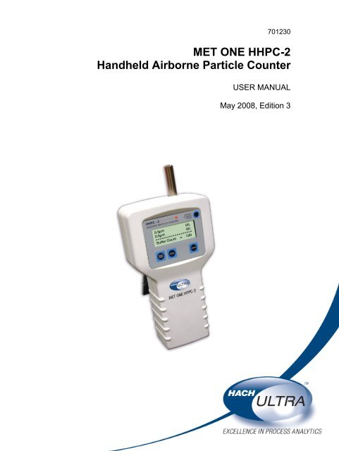 MET ONE-HHPC-2-Particle-Counter-User-Manual - Particle Counters