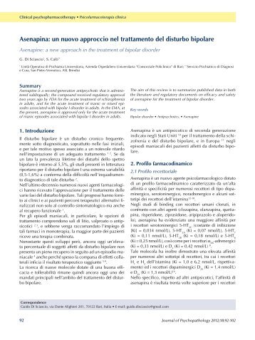 Asenapina - Journal of Psychopathology