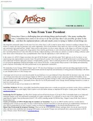 APICS NEWSLETTER - The APICS Chicago Chapter