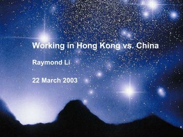 China vs Hong Kong Working Experience - Actuarial Society of ...