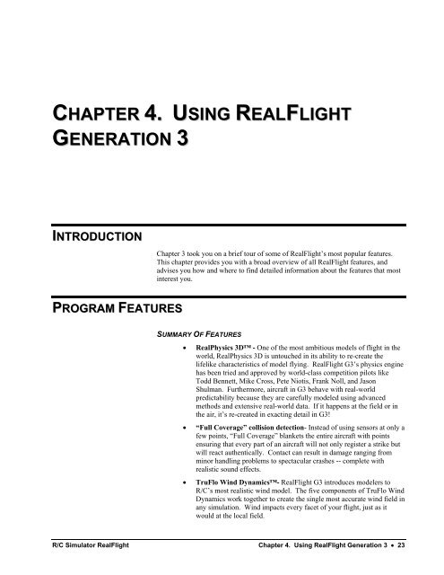 RealFlight G3 Manual - Great Planes Software Support