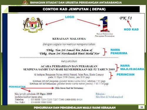 pengurusan dan pengendalian majlis rasmi kerajaan - Bahagian ...