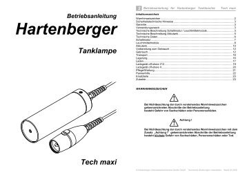 Betriebsanleitung Tech maxi - Hartenberger