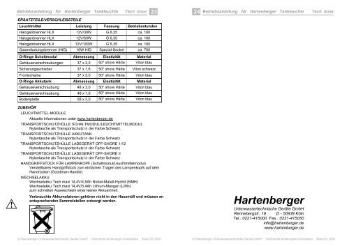 Betriebsanleitung Tech maxi - Hartenberger