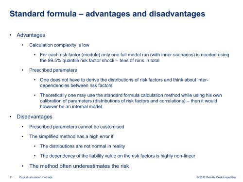 Capital calculation methods