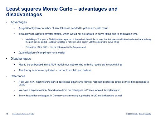 Capital calculation methods