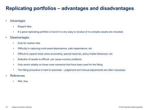 Capital calculation methods