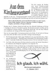 Die Zeit vergeht, die Wahlen zum neuen Kirchenvorstand rÃ¼cken ...