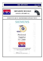 ORTADO ÄU RULMAN - ORS Bearings