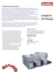 GT-F range brochure - Gaston Battery Industrial Ltd.