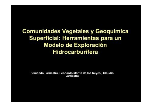 Comunidades Vegetales y GeoquÃ­mica Superficial ... - Larriestra