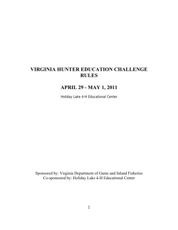 Virginia Hunter Education Challenge Rules - Virginia Department of ...