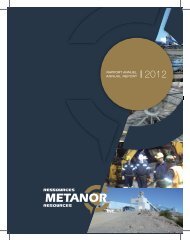 Annual report 2012 - Metanor Resources Inc.