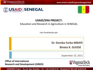 ERA/USAID PowerPoint Presentation - Outreach & International Affairs