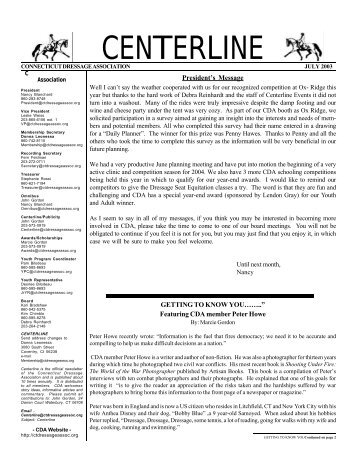July 2003 Centerline - Ctdressageassoc.org