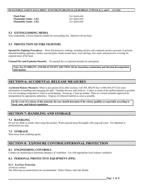 3M MATERIAL SAFETY DATA S