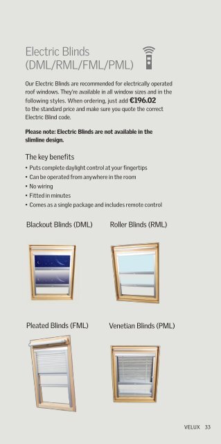 The VELUX Blinds collection