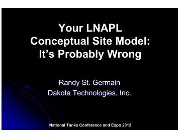 Your LNAPL Conceptual Site Model: It's Probably Wrong - NEIWPCC