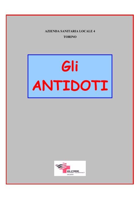 Gli ANTIDOTI - ASL AL