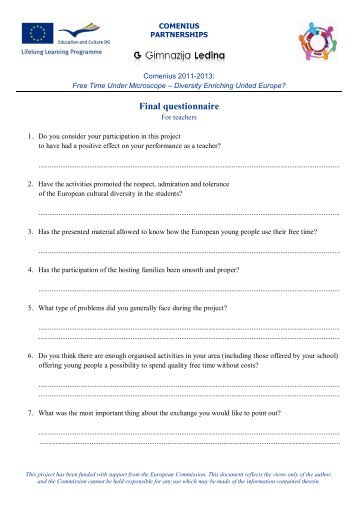 Final questionnaire