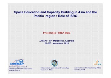 Space Education and Capacity Building in Asia and the ... - APRSAF